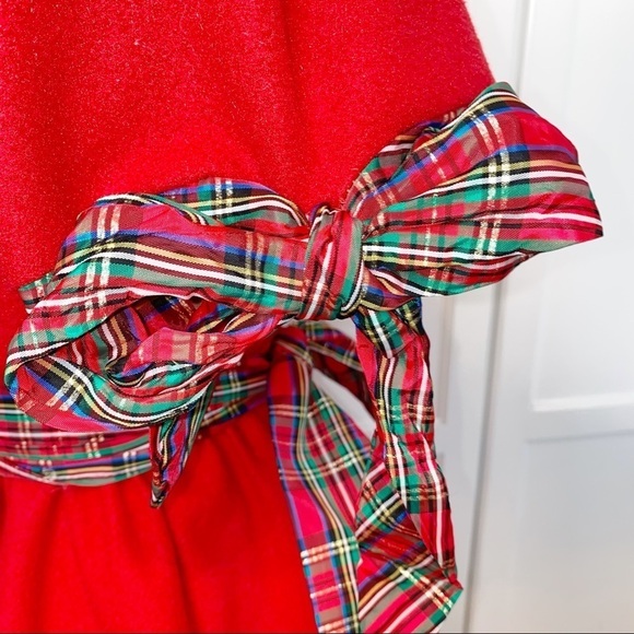 Mrs. Claus | Red Dress Plaid Ribbon White Fleece One Size Separate Fleece Collar - Picture 9 of 16
